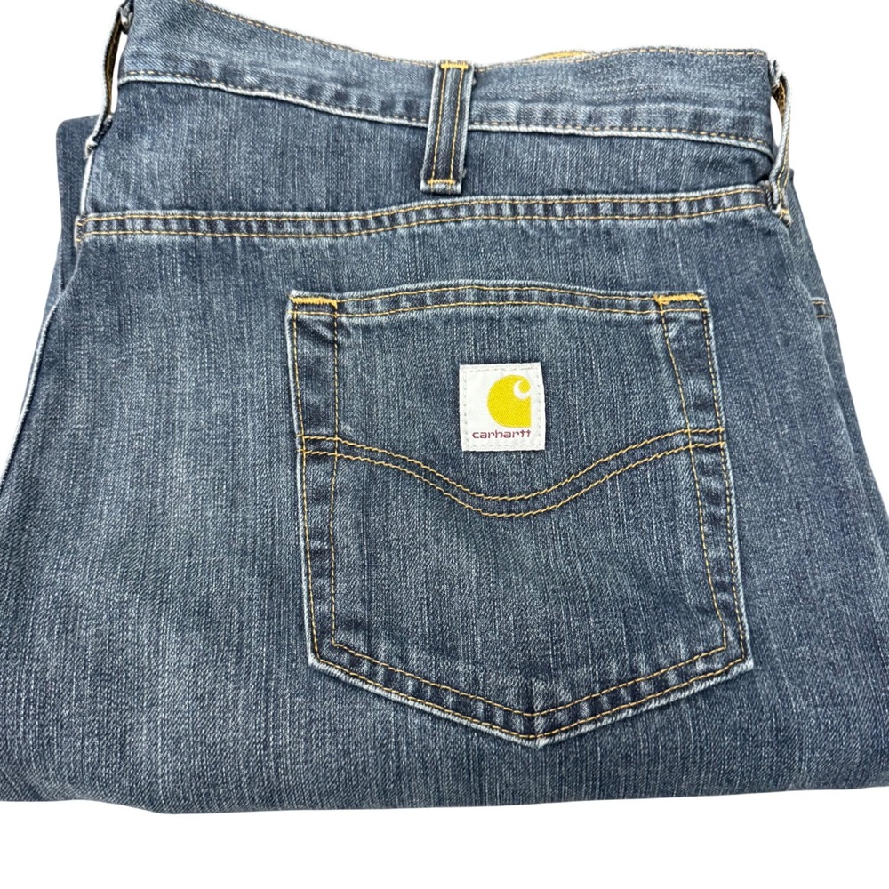 Carhartt Holter Jeans Mens 42x32 Blue Relaxed Fit Straight Leg BD1483-M Workwear